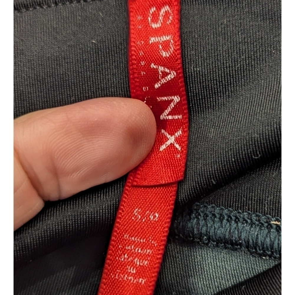 Spanx High Waist Velvet Green Leggings Size Small - Picture 5 of 8